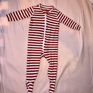 Red & white stripe 6-9month pajamas primary brand